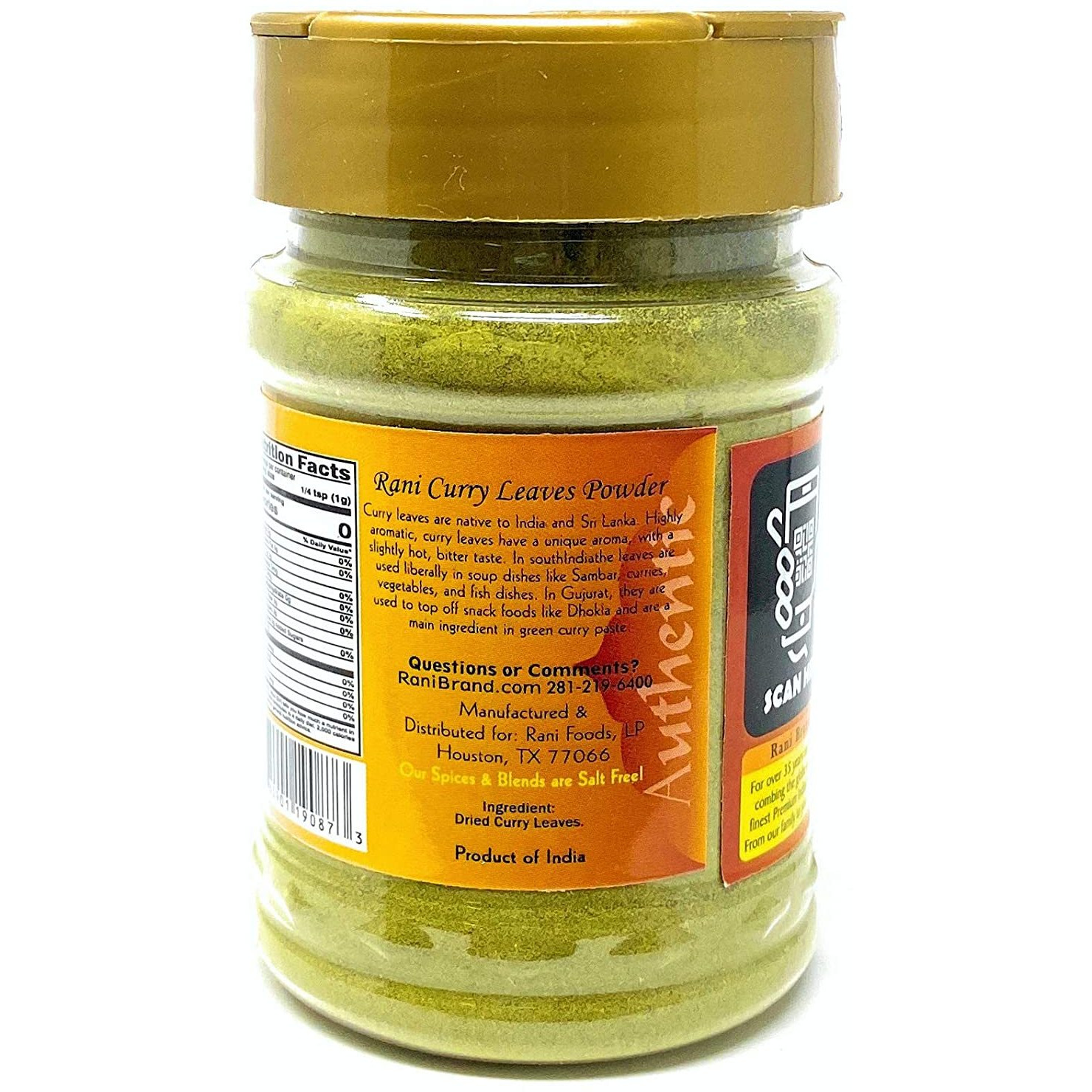Rani Curry Leaves Powder (Kari Neem Patha) Indian Spice 2.4oz (70g) ~ All Natural | Vegan | Gluten Friendly | NON-GMO