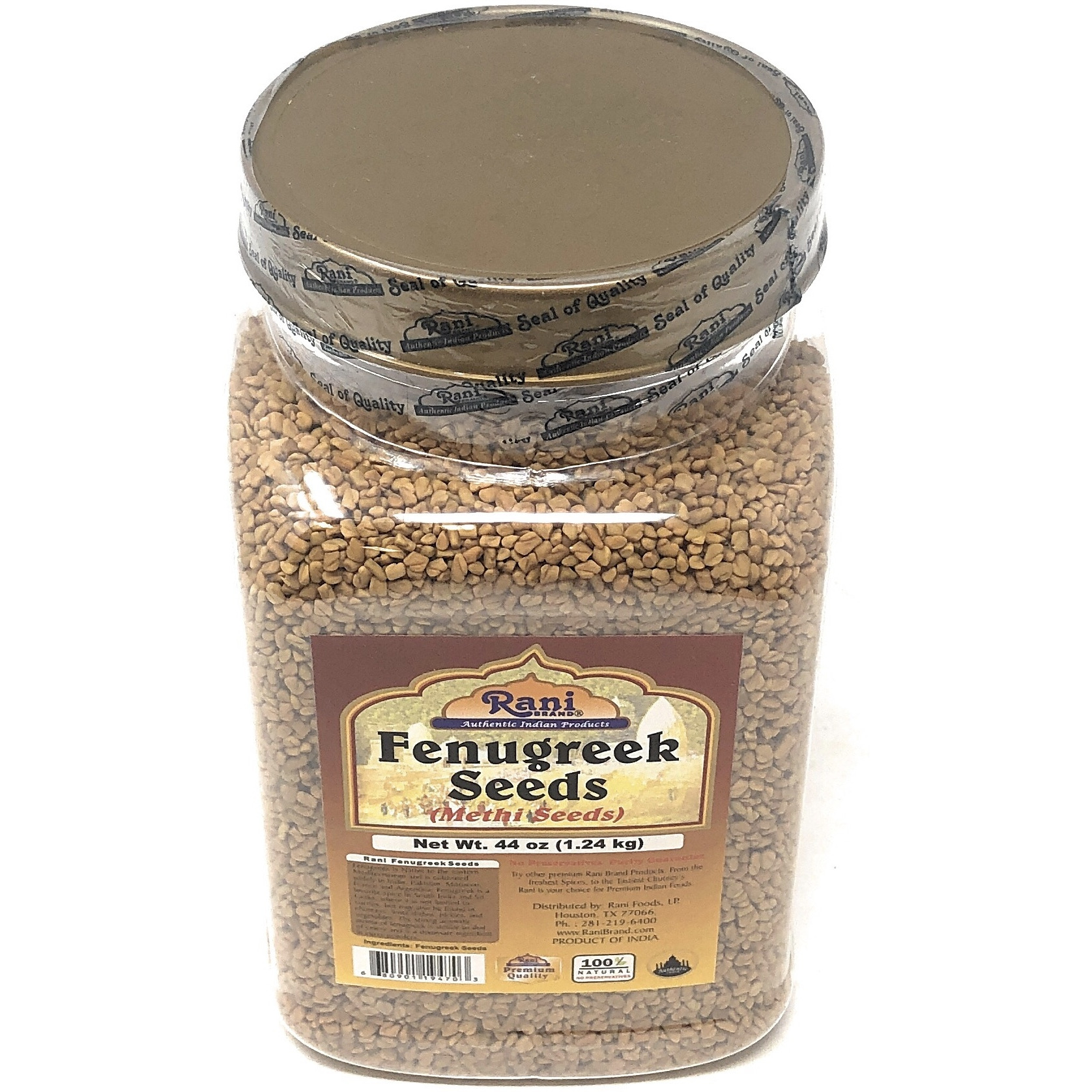 Rani Fenugreek (Methi) Seeds Whole 2.75lb (44oz) Bulk PET Jar, Trigonella foenum graecum ~ All Natural | Vegan | Gluten Friendly | Non-GMO | Indian Origin, used in cooking & Ayurvedic spice