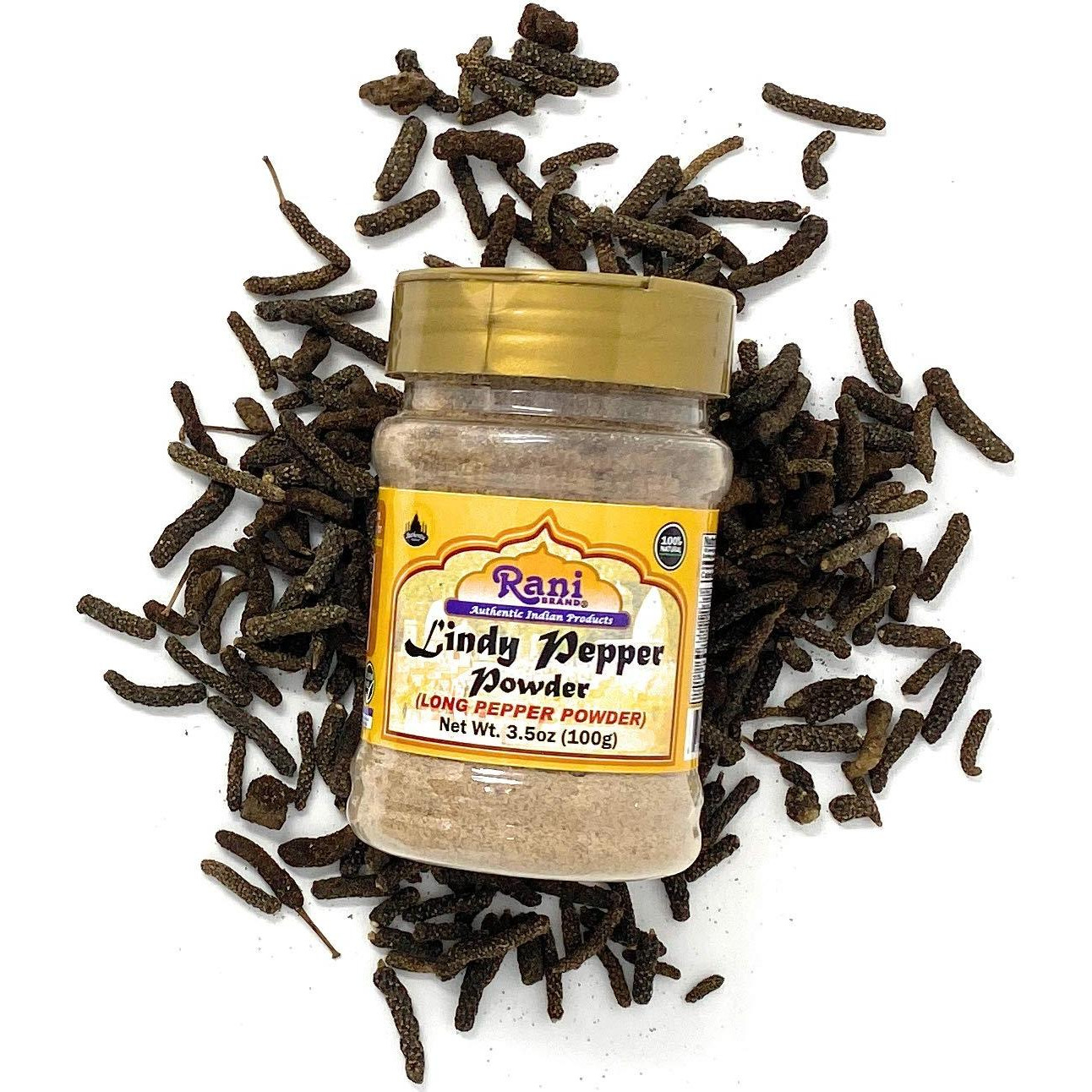 Rani Lindy (Long Pepper) Powder 3.5 Ounce (100g) ~All Natural | Vegan | Gluten Friendly | NON-GMO | Indian Origin