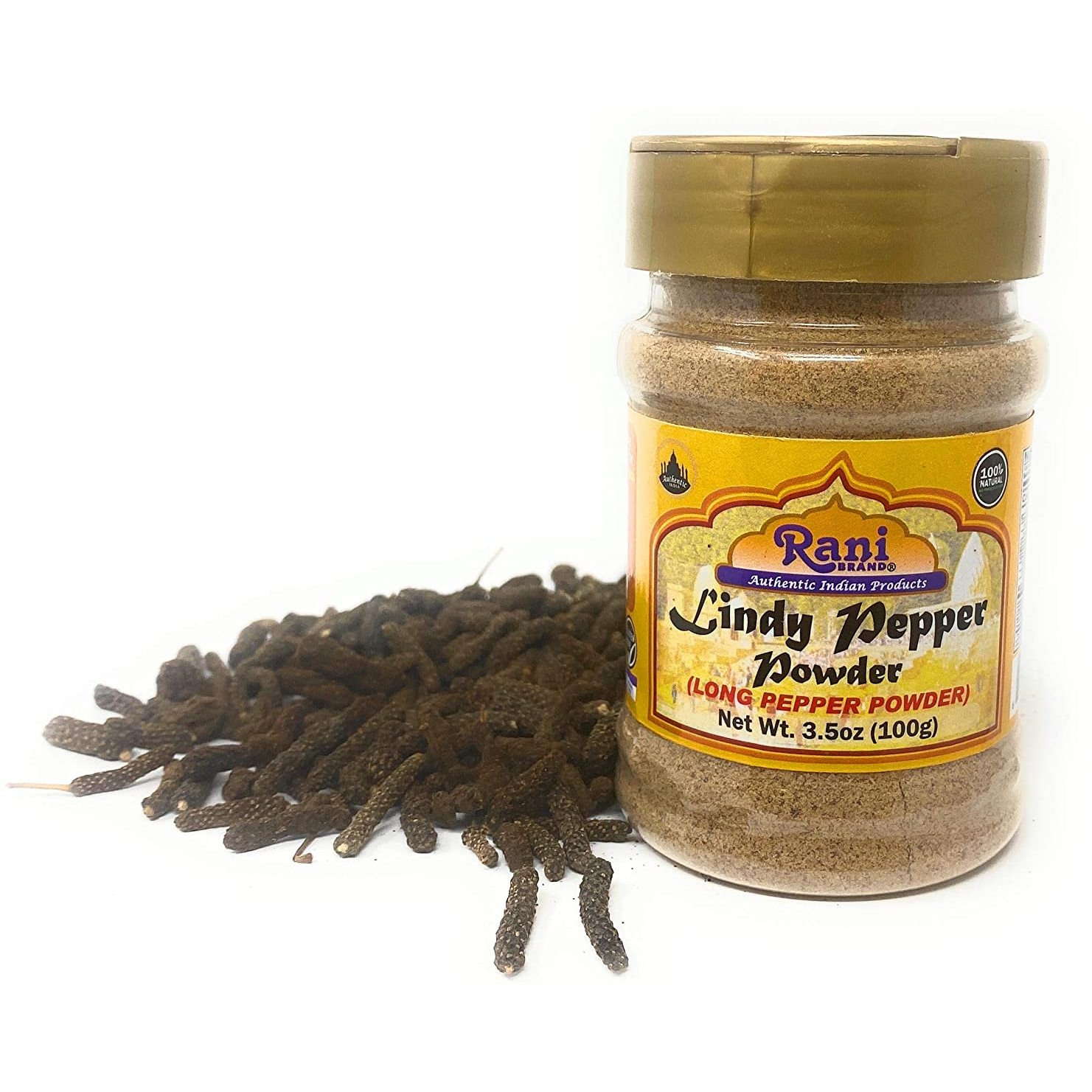 Rani Lindy (Long Pepper) Powder 3.5 Ounce (100g) ~All Natural | Vegan | Gluten Friendly | NON-GMO | Indian Origin