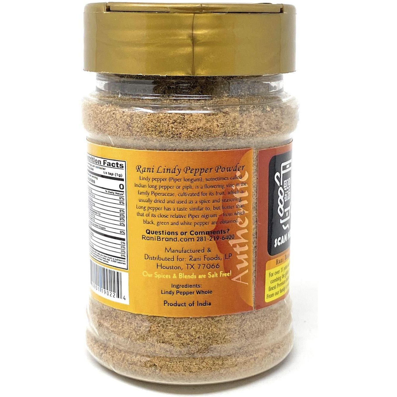 Rani Lindy (Long Pepper) Powder 3.5 Ounce (100g) ~All Natural | Vegan | Gluten Friendly | NON-GMO | Indian Origin