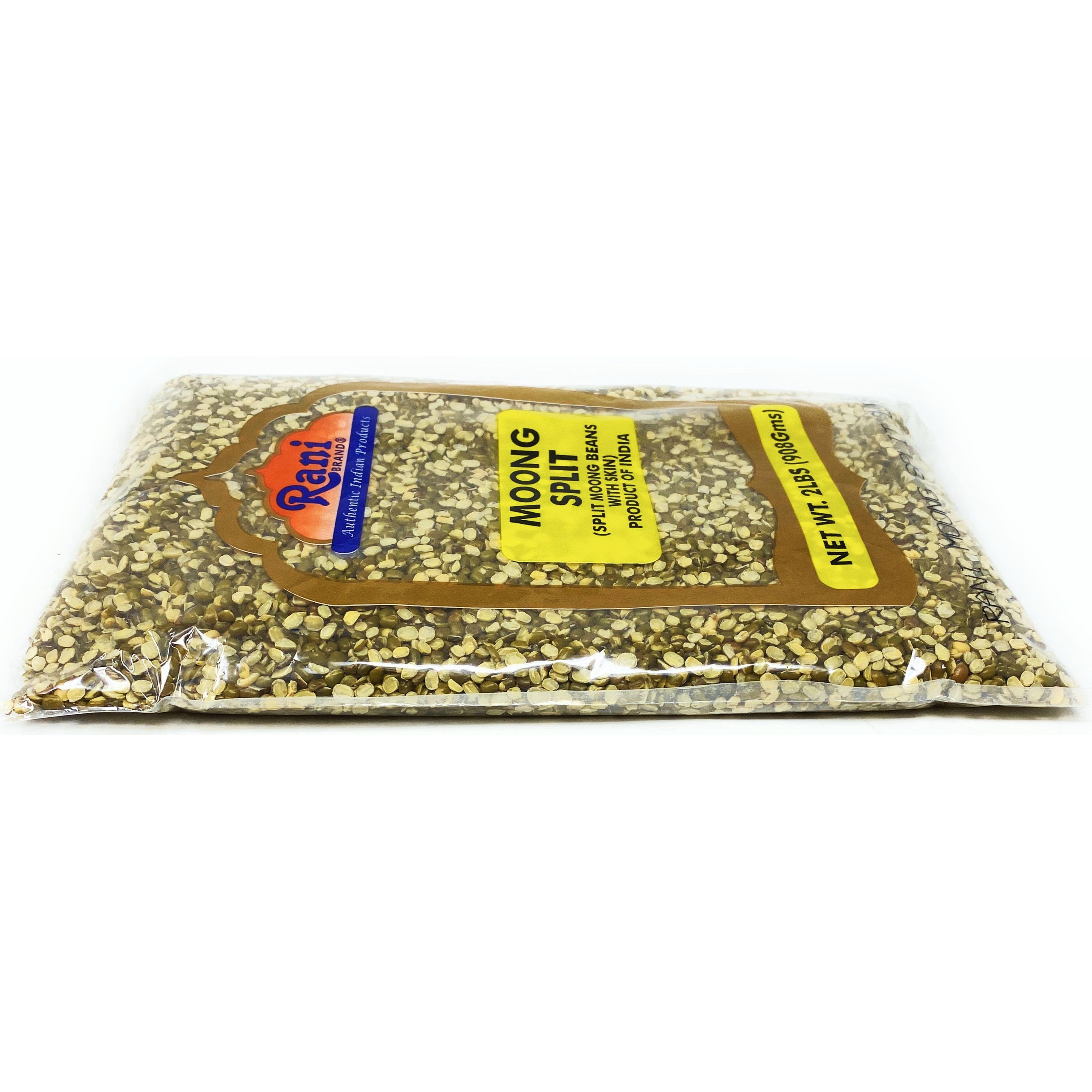 Rani Moong Split (Split Mung Beans WITH skin) Lentils Indian 2lbs (32oz) ~ All Natural | Gluten Free Ingredients | NON-GMO | Vegan