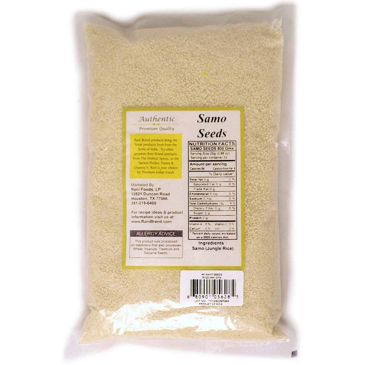 Rani Samo Seeds Whole (Japanese barnyard millet / Jungle Rice/Moriyo/ Samak Rice) Echinochloa frumentacea 28oz (800g) Bulk ~ All Natural | Vegan | Gluten Friendly | NON-GMO | Indian Origin