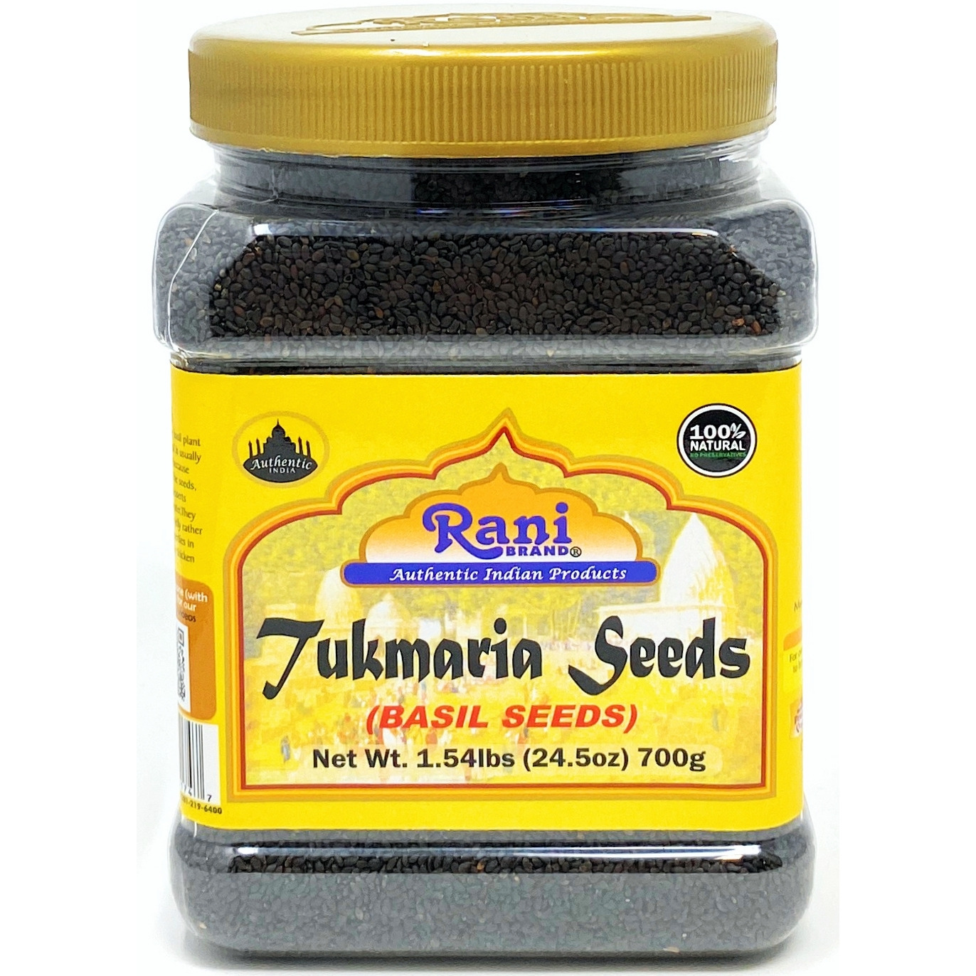 Buy Online Rani Tukmaria Natural Holy Basil Seeds 1.54lbs 24.5