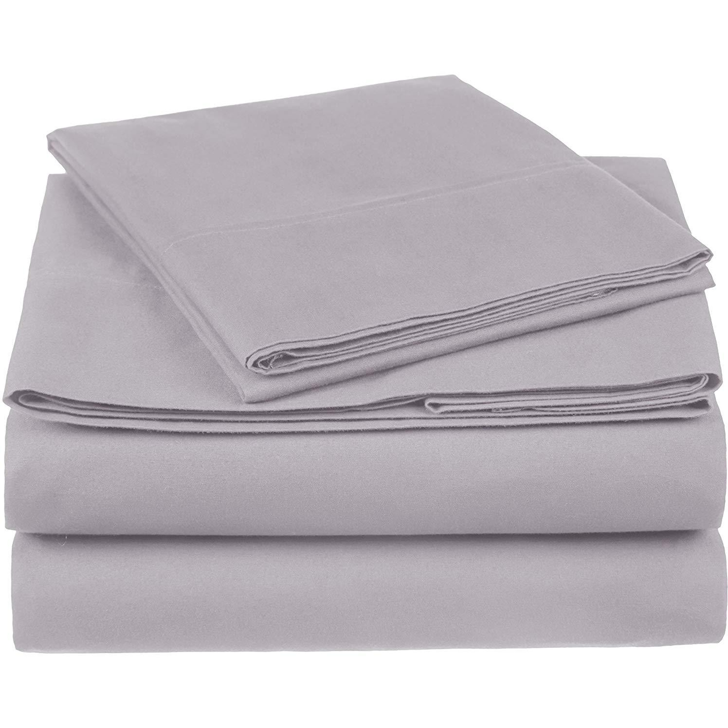 100% Cotton Sheet Set - 400 Thread Count (Size:QUEEN, Color:GREY, Piece:4 PIECE)