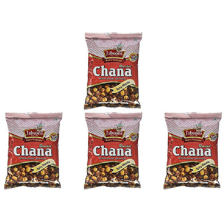 Pack of 4 - Jabsons Roasted Chana Spicy Masala - 150 Gm (5.29 Oz)