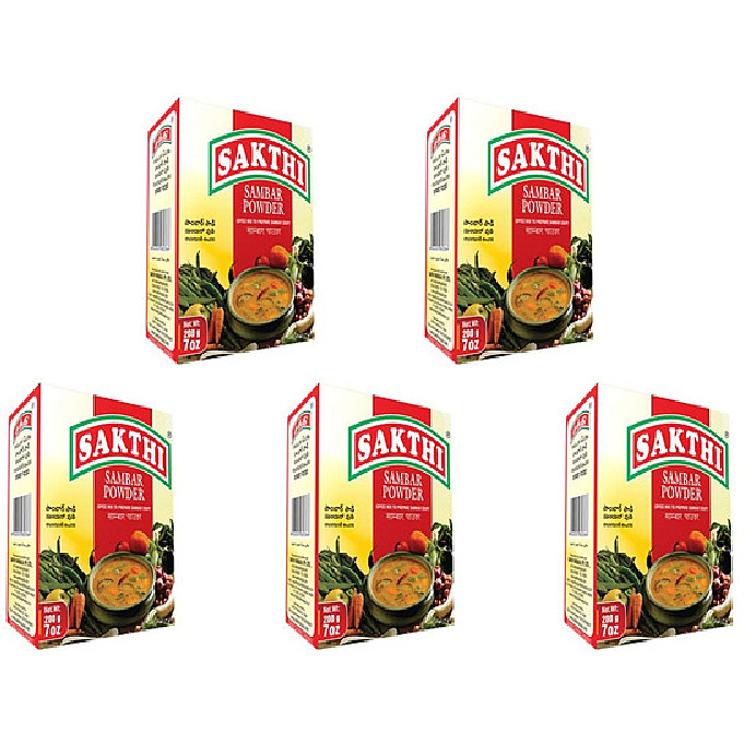 Pack of 5 - Sakthi Sambar Powder - 200 Gm (7 Oz)