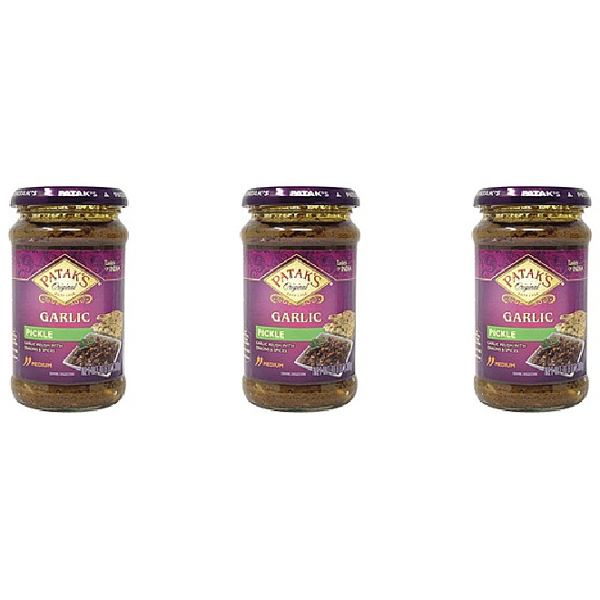 Pack of 3 - Patak's Garlic Pickle Medium - 10.5 Oz (300 Gm)