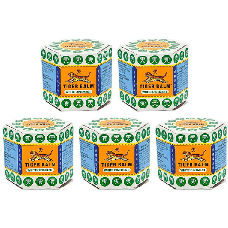 Pack of 5 - Tiger Balm White Ointment - 21 Ml (0.7 Oz)