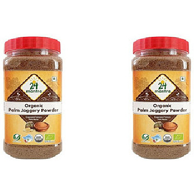 Buy Online Pack of 2 24 Mantra Organic Palm Jaggery Powder 500