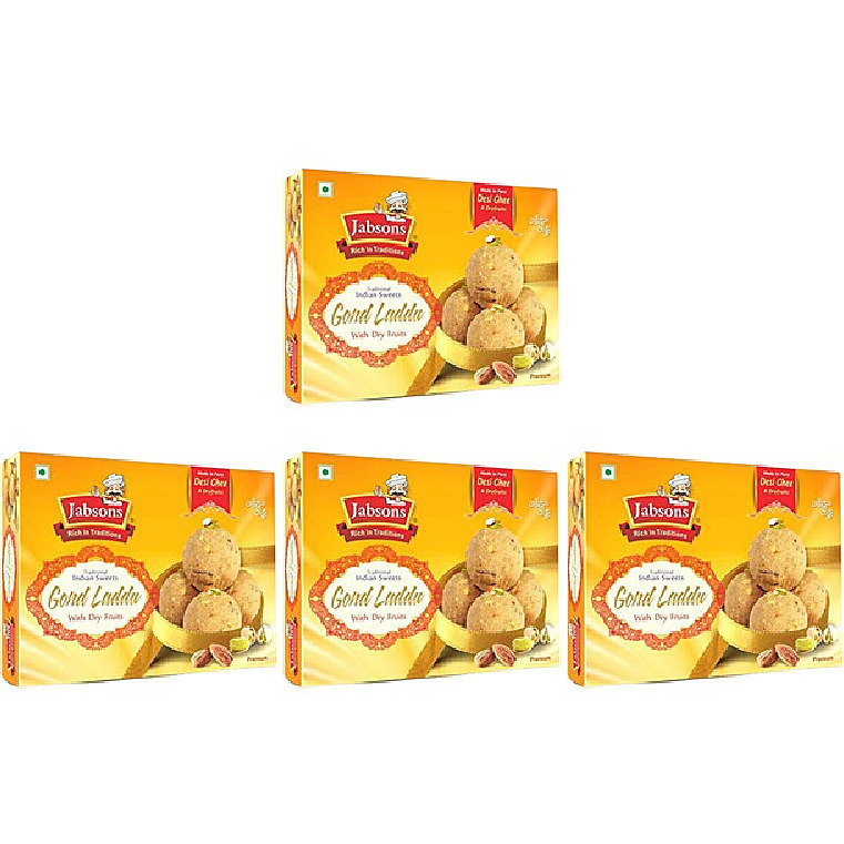 Pack of 4 - Jabsons Gond Laddu With Dry Fruits - 400 Gm (14.1 Oz)