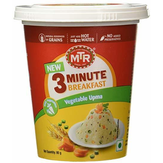 Pack of 5 - Mtr 3 Minute Breakfast Cup Vegetable Upma - 80 Gm (2.8 Oz)