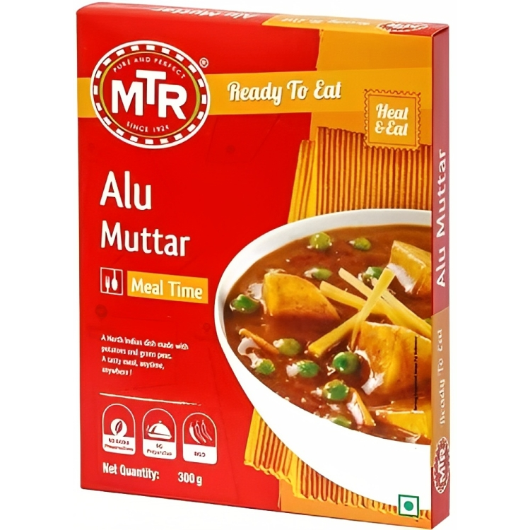 Pack of 4 - Mtr Ready To Eat Alu Muttar - 300 Gm (10.58 Oz)