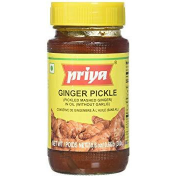 Pack of 3 - Priya Ginger Pickle Without Garlic - 300 Gm (10.6 Oz)