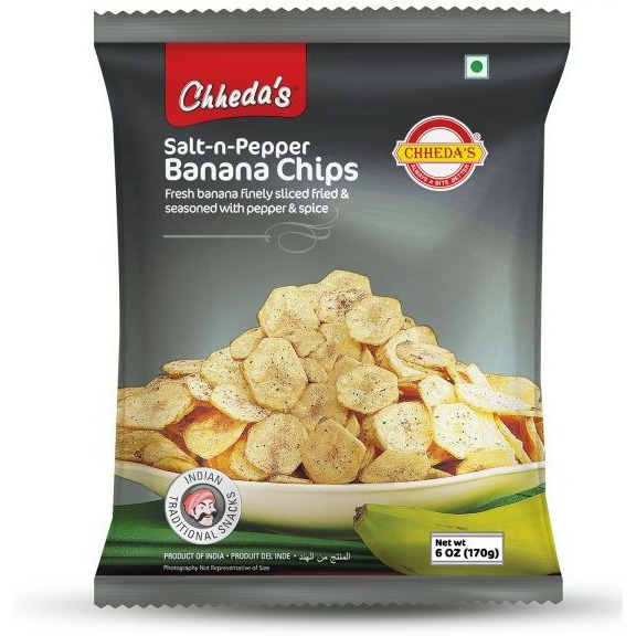 Pack of 4 - Chheda's Salt N Pep Banana Chips - 170 Gm (6 Oz)