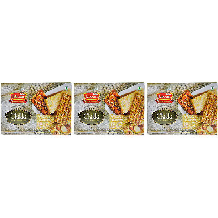 Pack of 3 - Jabsons Chikki Assorted - 400 Gm (14.1 Oz)