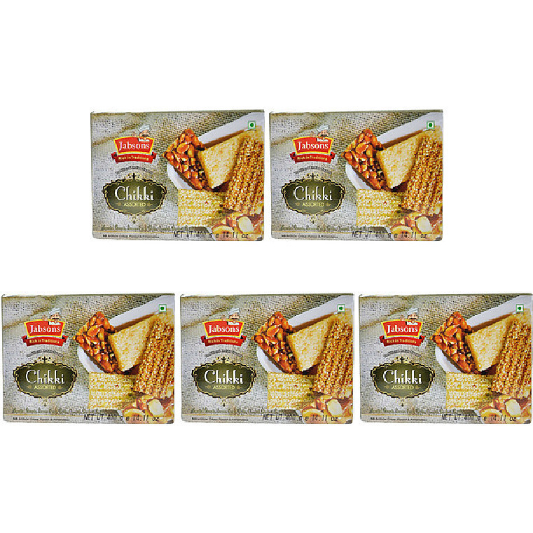 Pack of 5 - Jabsons Chikki Assorted - 400 Gm (14.1 Oz)