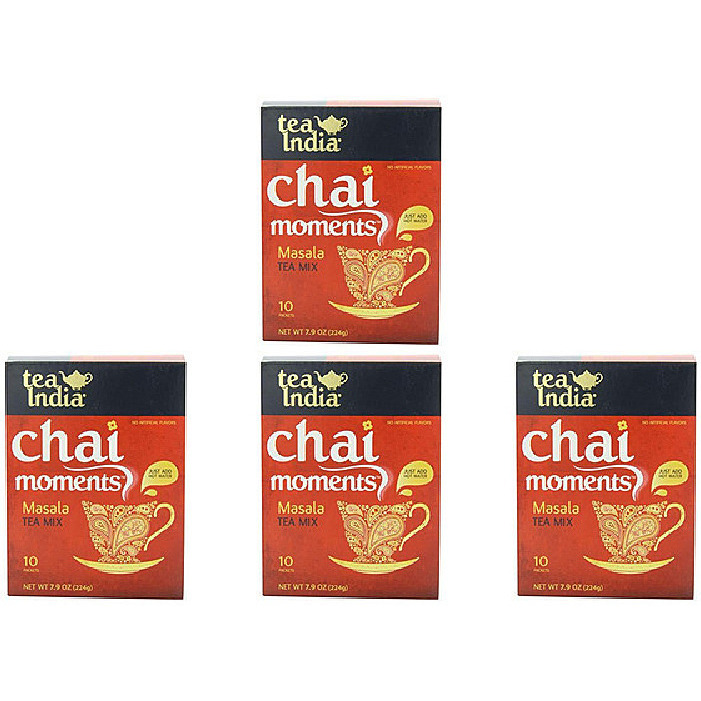 Pack of 4 - Tea India Chai Masala Instant Tea 10 Sachets - 224 Gm (7.9 Oz) [Fs]