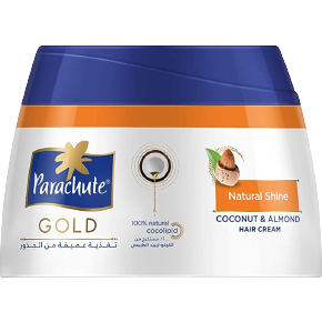 Pack of 4 - Parachute Gold Natural Shine Hair Coconut & Almond Hair Cream - 140 Ml (4.73 Fl Oz)