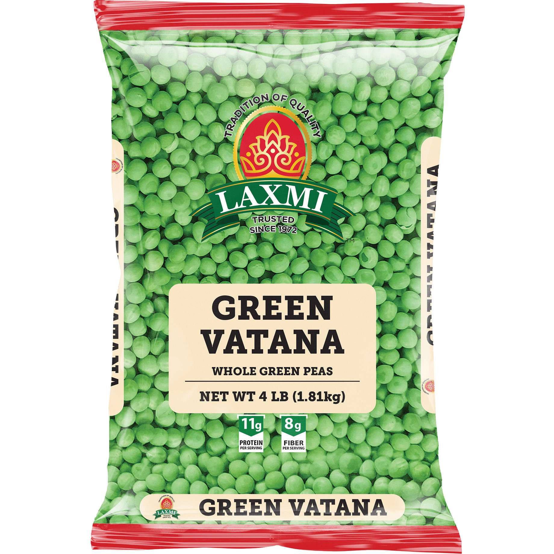 Pack of 2 - Laxmi Green Vatana Whole Green Peas - 4 Lb (1.81 Kg)