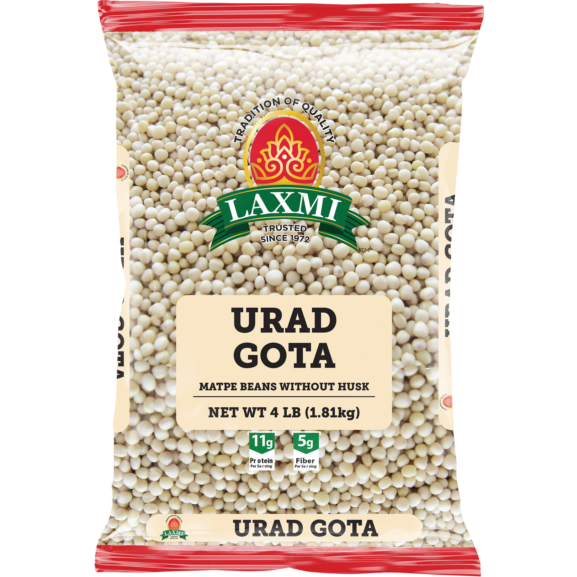 Pack of 3 - Laxmi Urad Gota Matpe Beans Without Husk - 4 Lb (1.81 Kg)