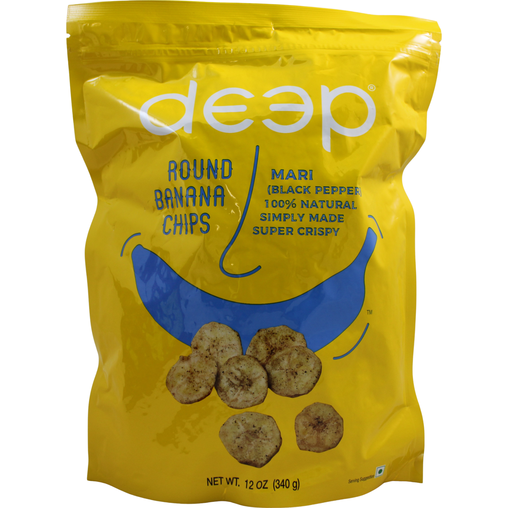 Pack of 2 - Deep Round Banana Chips Mari Black Pepper - 340 Gm (12 Oz)