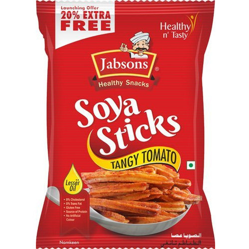 Pack of 4 - Jabsons Soya Sticks Tangy Tomato - 6.35 Oz (180 Gm)