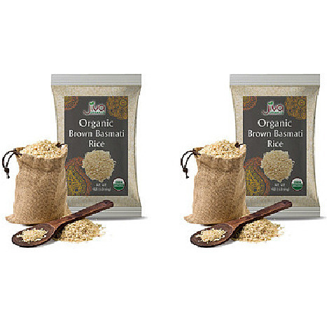Pack of 2 - Jiva Organics Organic Brown Basmati Rice - 4 Lb (1.81 Gm)