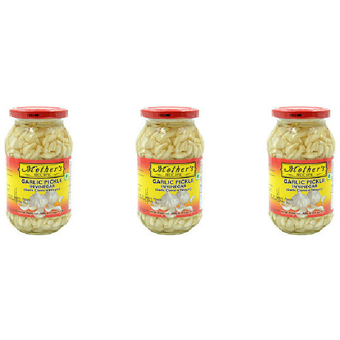 Pack of 3 - Mother's Recipe Garlic Pickle In Vinegar - 500 Gm (1.1 Lb)