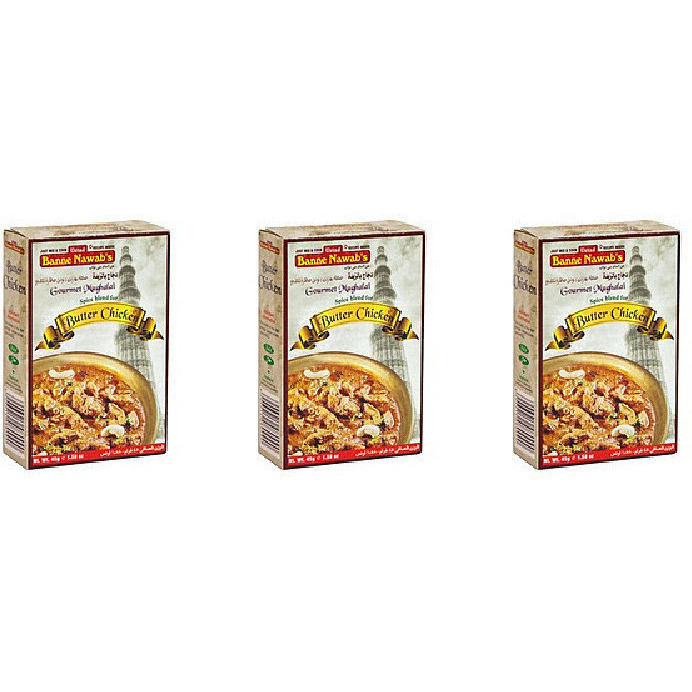 Pack of 3 - Ustad Banne Nawab's Butter Chicken Masala -  45 Gm (1.58 Oz)