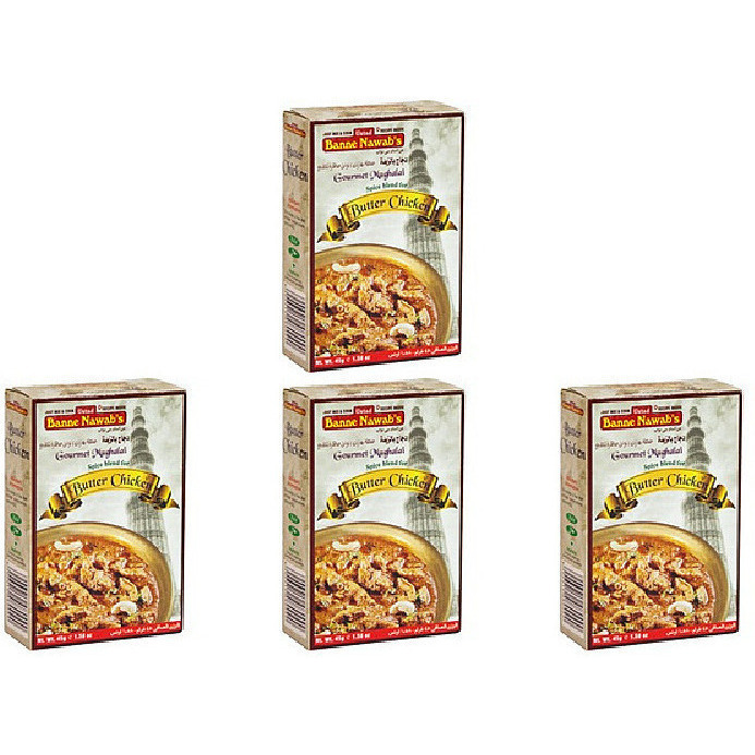 Pack of 4 - Ustad Banne Nawab's Butter Chicken Masala -  45 Gm (1.58 Oz)