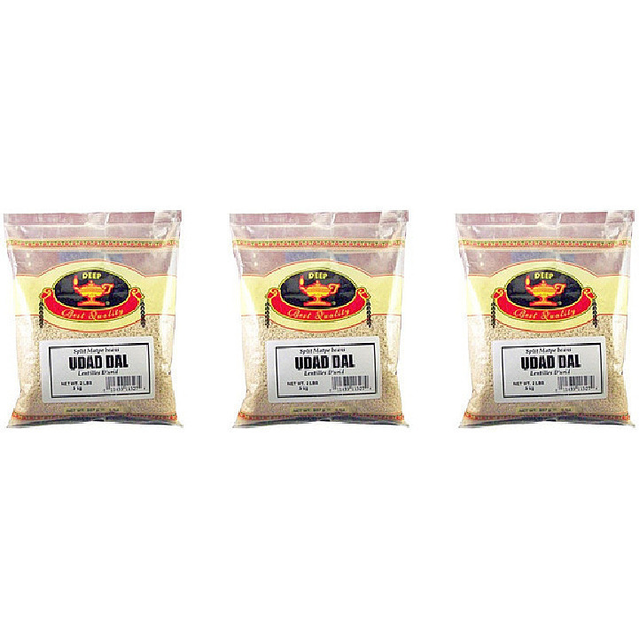 Pack of 3 - Deep Urad Dal Split Mapte Beans - 4 Lb (1.8 Kg)