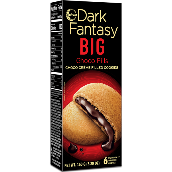 Pack of 4 - Sunfeast Dark Fantasy Choco Fills Big - 75 Gm (2.6 Oz)