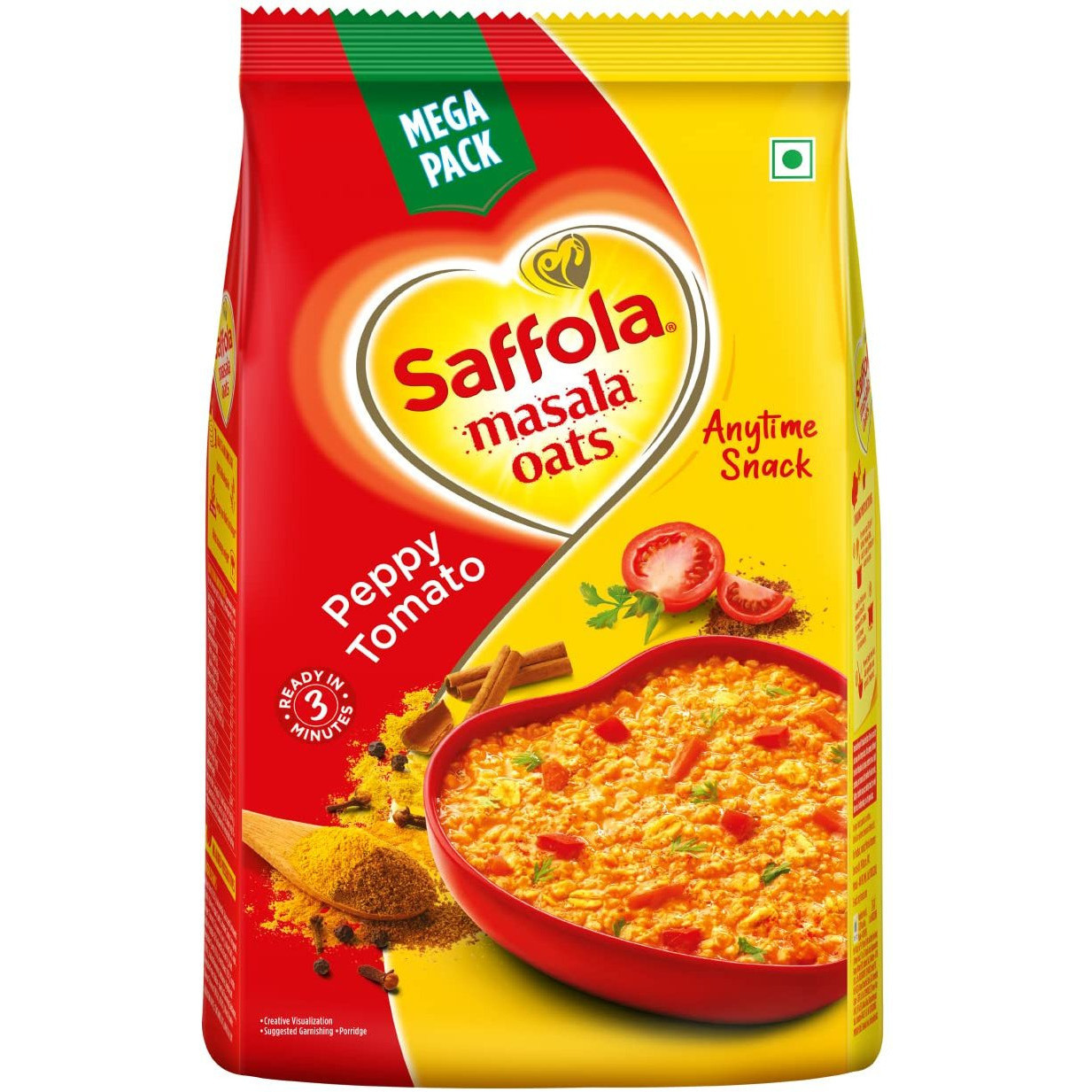 Pack of 3 - Saffola Masala Oats Peppy Tomato - 482 Gm (17 Oz)