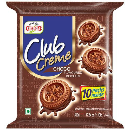 Pack of 4 - Priyagold Club Creme Choco Biscuits - 400 Gm (14.1 Oz)