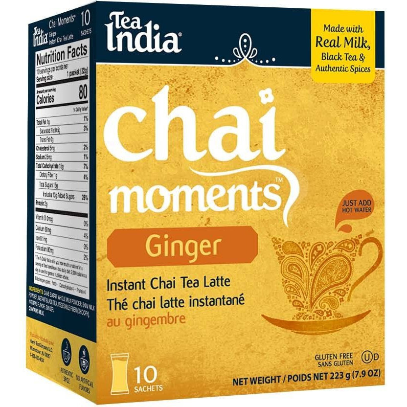 Pack of 4 - Tea India Chai Ginger 10 Sachets - 223 Gm (7.9 Oz)