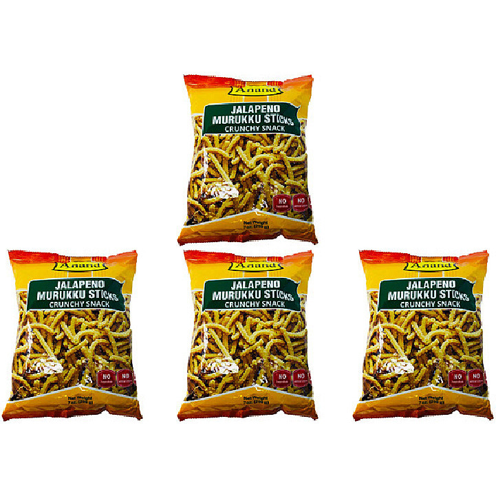 Pack of 4 - Anand Jalapeno Murukku Sticks - 200 Gm (7 Oz)