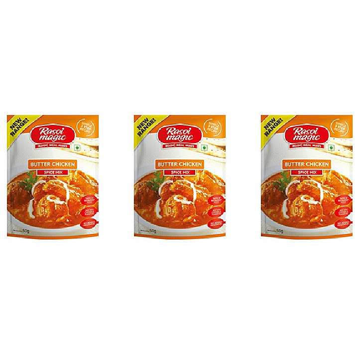 Pack of 3 - Rasoi Magic Butter Chicken Masala - 50 Gm (1.76 Oz)