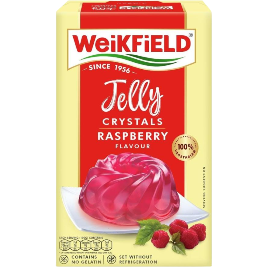 Pack of 3 - Weikfield Jelly Crystals Raspberry - 90 Gm (3.14 Oz)