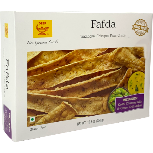 Pack of 5 - Deep Fafda With Kadhi Chutney Mix & Green Chilli Achar - 350 Gm (12.345 Oz)