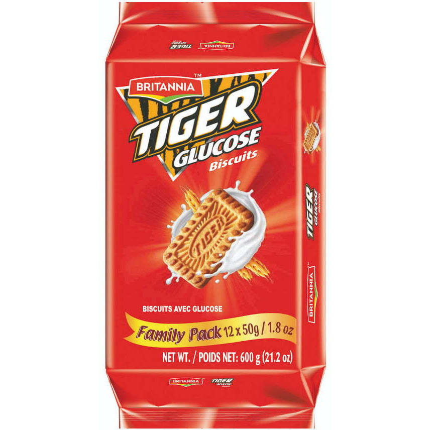 Pack of 3 - Britannia Tiger Glucose Biscuits - 600 Gm (1.3 Lb)