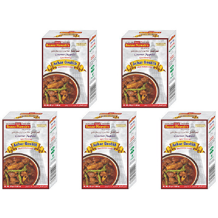 Pack of 5 - Ustad Banne Nawab's Achar Goshth Masala - 1.6 Oz (45 Gm)