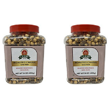 Pack of 2 - Laxmi Roasted Chana Salted With Husk - 400 (14 Oz)