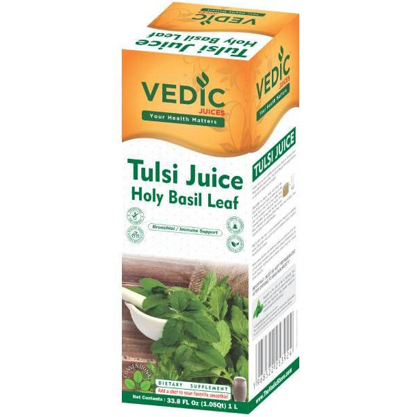 Pack of 2 - Vedic Tulsi  Holy Basil Juice - 1 L (33.8 Fl Oz)