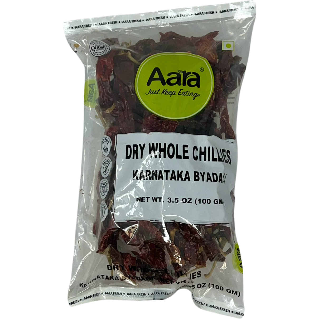 Pack of 2 - Aara Dry Whole Chillies Karnataka Byadagi - 100 Gm (3.5 Oz)