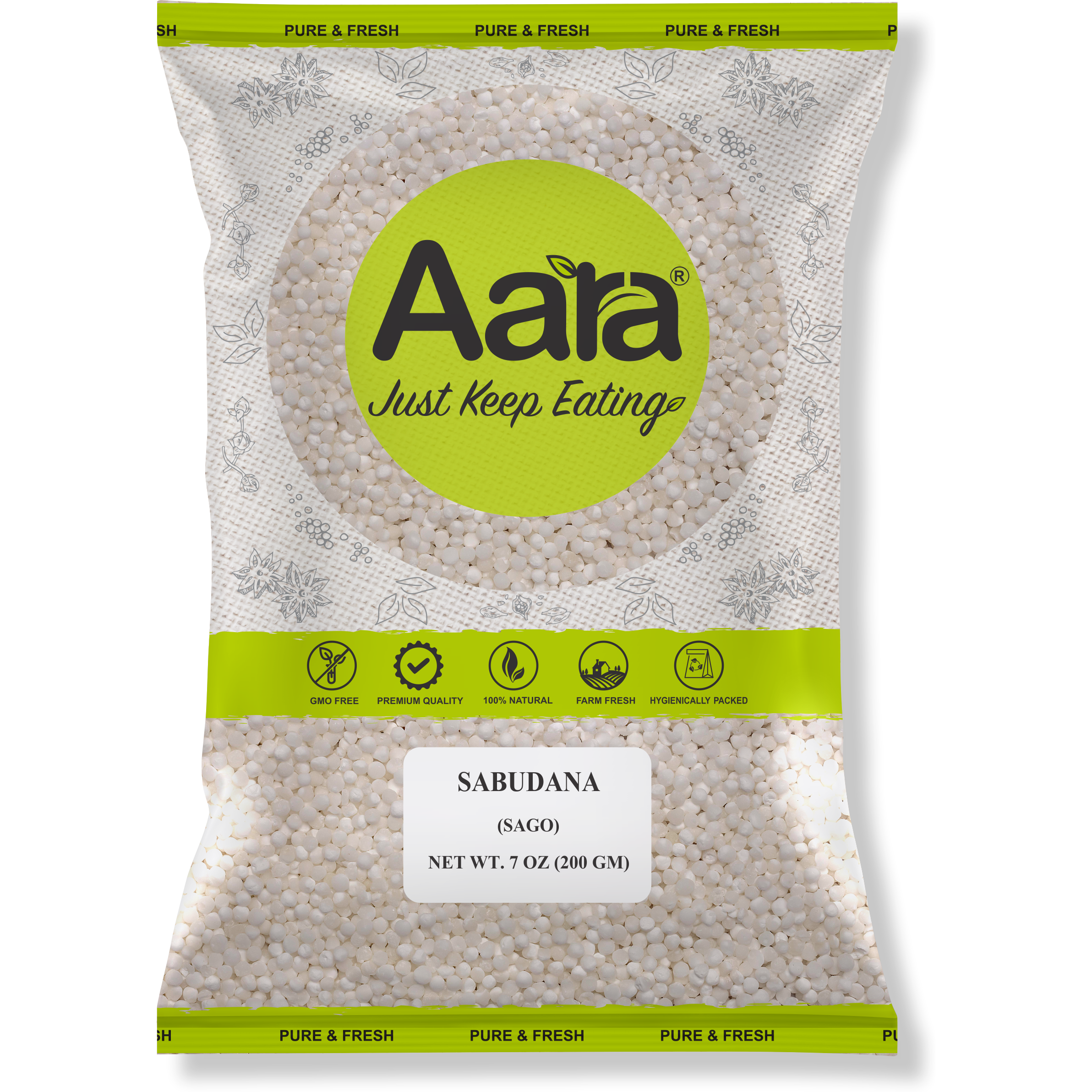 Pack of 4 - Aara Sabudana Sago - 200 Gm (7 Oz)