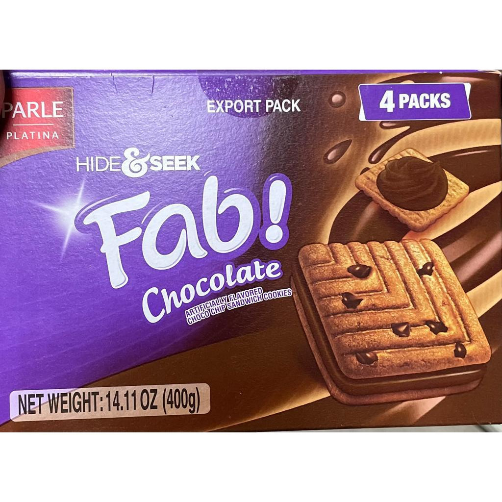 Pack of 5 - Parle Hide & Seek Fab Chocolate 4 Pack - 400 Gm (14.11 Oz)