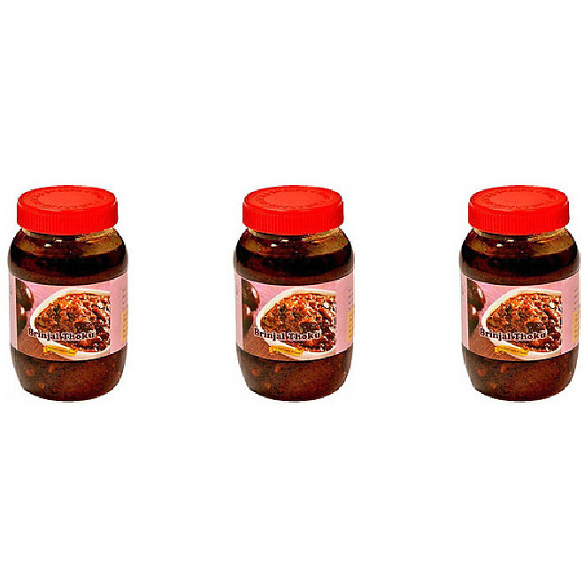 Pack of 3 - Grand Sweets & Snacks Brinjal Thokku Pickle - 400 Gm (14 Oz)