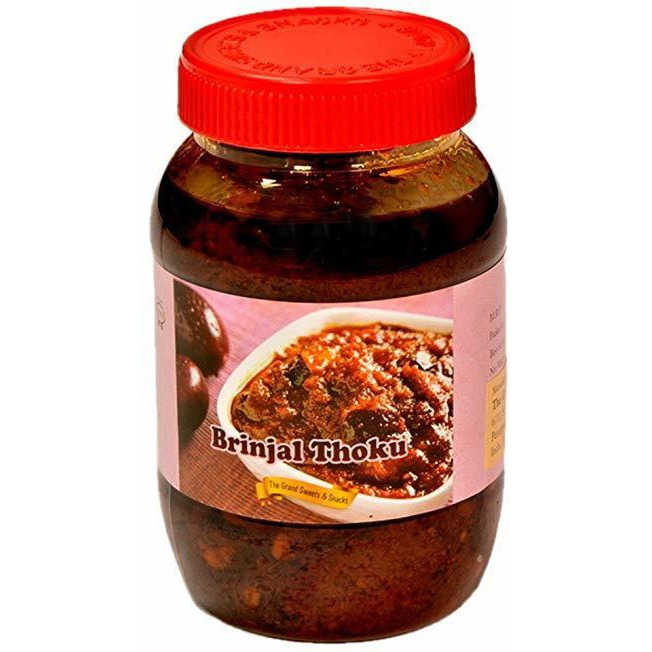 Pack of 3 - Grand Sweets & Snacks Brinjal Thokku Pickle - 400 Gm (14 Oz)