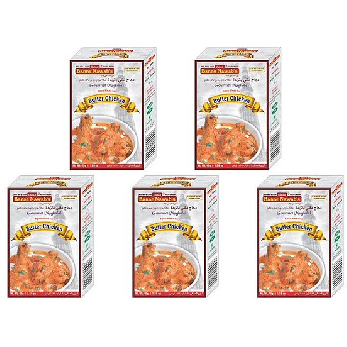 Pack of 5 - Ustad Banne Nawab's Butter Chicken Masala -  45 Gm (1.58 Oz)